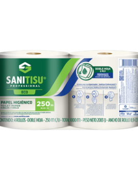 A00337 - PAPEL HIGIENICO DH 250 MT NATURAL REF. 510220408 SANITISU