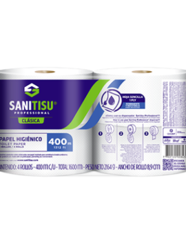 A00341 - PAPEL HIGIENICO HS 400 MT BLANCO REF. 510210411 SANITISU