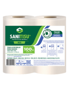 A01110 - TOALLA DE MANO DH ROLLO 100 MT NATURAL REF. 530220201 SANITISU