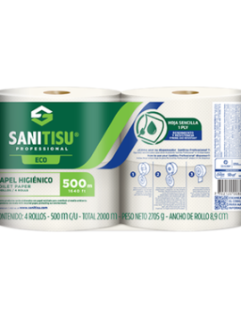 A01151 - PAPEL HIGIENICO HS 500 MT NATURAL REF. 510210413 SANITISU