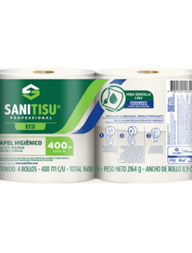 A01335 - PAPEL HIGIENICO HS 400 MT NATURAL REF. 510210412 SANITISU