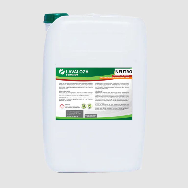 LAVALOZA LIQUIDO NEUTRO INCOLORO SIN AROMA GRF 20 L SOLOASEO (3)