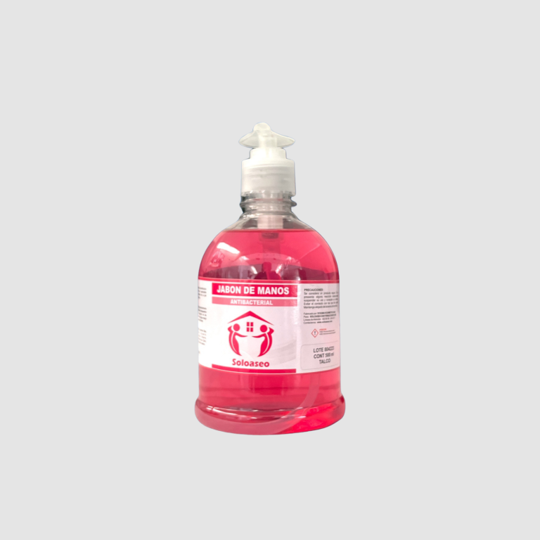 JABON LIQUIDO PARA MANOS ANTIBACTERIAL BT 500 ML CON VALVULA SOLOASEO