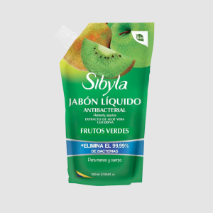 JABON LIQUIDO PARA MANOS ANTIBACTERIAL FRUTOS VERDES 1 LT SIBYLA FULLER