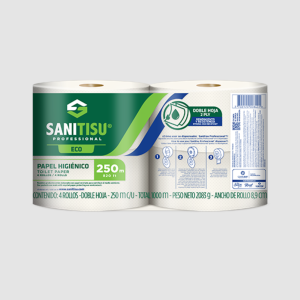 PAPEL HIGIENICO DH 250 MT NATURAL SANITISU