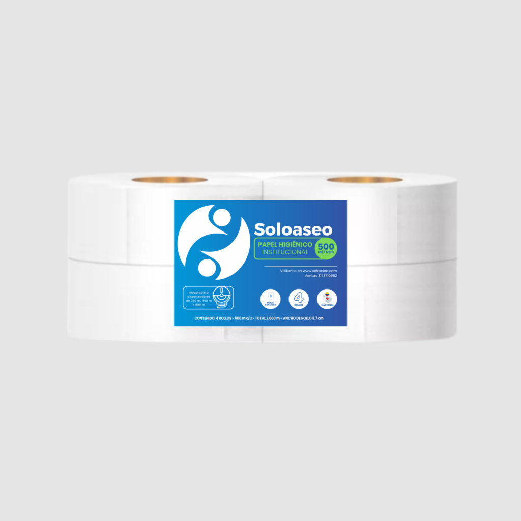 PAPEL HIGIENICO DH 500 MT BLANCO SOLOASEO