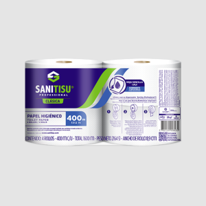 PAPEL HIGIENICO HS 400 MT BLANCO SANITISU