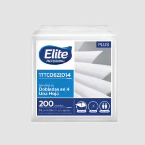 SERVILLETA UH DOBLADA 24 X 24 CM BLANCA REF. 622014 PQ X 200 ELITE
