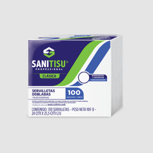 SERVILLETA CUADRADA HS BLANCA PQ X 100 SANITISU