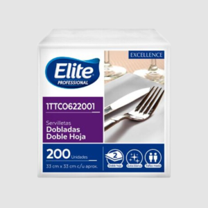 SERVILLETA DH LUJO EXTRA 33 X 33 CM BLANCO REF. 622001 PQ X 200 ELITE