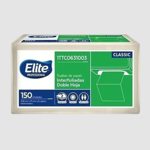 TOALLA DE MANO INTERDOBLADA EN C NATURAL REF. 631003 PQ X 150 ELITE