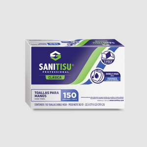 TOALLA DE MANO INTERDOBLADA EN Z BLANCA PQ X 150 SANITISU