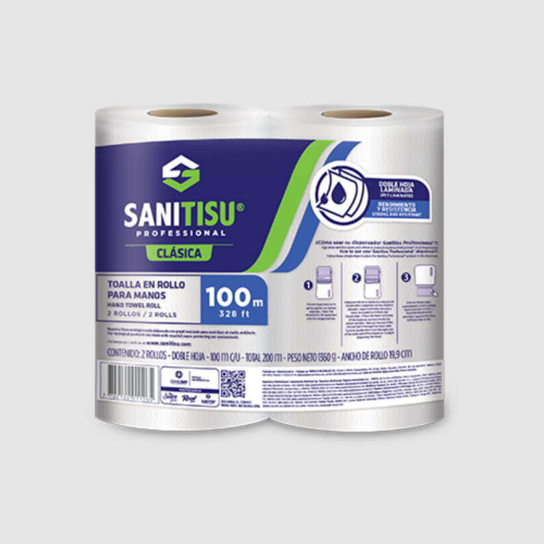 TOALLA DE MANO ROLLO DH 100 MT BLANCA SANITISU (1)