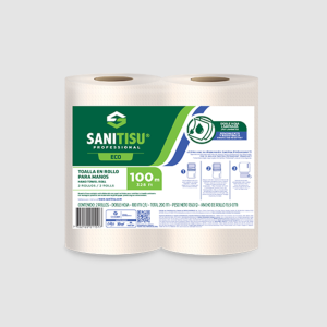 TOALLA DE MANO ROLLO DH 100 MT NATURAL SANITISU