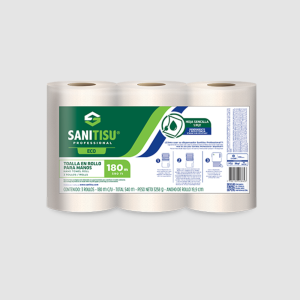 TOALLA DE MANO ROLLO HS 180 MT NATURAL SANITISU