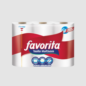 TOALLA MULTIUSOS ROLLO DH X 135H 20 X 21.8 CM PQ X 3 FAVORITA