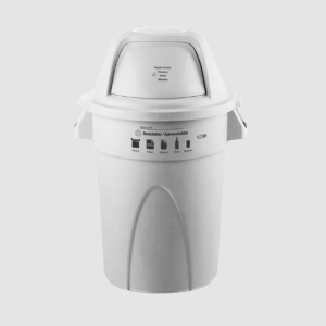 CONTENEDOR REDONDO CON TAPA CUPULA 121 LT BLANCA APROVECHABLES ESTRA