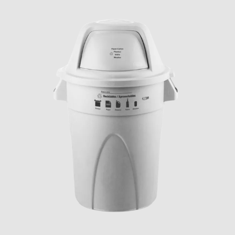 CONTENEDOR REDONDO CON TAPA CUPULA 121 LT NEGRO NO APROVECHABLES ESTRA