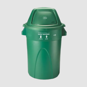 CONTENEDOR REDONDO CON TAPA CÚPULA 121 LT VERDE ORDINARIOS ESTRA
