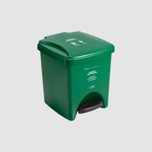 PAPELERA PEDAL 20 LT VERDE ORGANICOS ESTRA