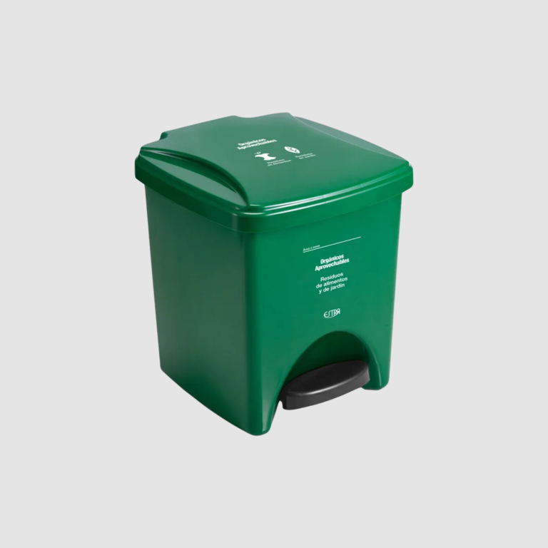 PAPELERA PEDAL 20 LT VERDE ORGANICOS ESTRA