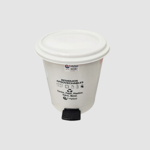 PAPELERA PEDAL REDONDA 12 LT BLANCA COLPLAST