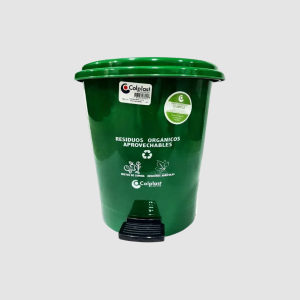 PAPELERA PEDAL REDONDA 12 LT VERDE COLPLAST