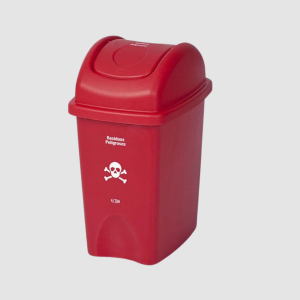 PAPELERA VAIVEN CUPULA 10 LT ROJA ESTRA