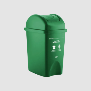 PAPELERA VAIVEN CÚPULA 10 LT VERDE ORGANICO ESTRA