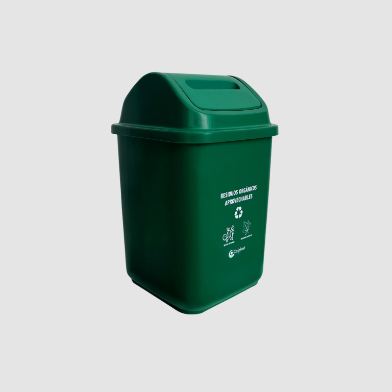 PAPELERA VAIVEN PLANA 10 LT VERDE COLPLAST