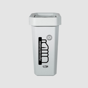 PAPELERA VAIVEN PLANA ESTRABINS 53 LT BLANCA RECICLABLE APROVECHABLE ESTRA