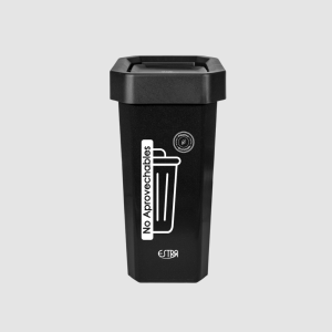 PAPELERA VAIVEN PLANA ESTRABINS 53 LT NEGRA NO APROVECHABLE ESTRA