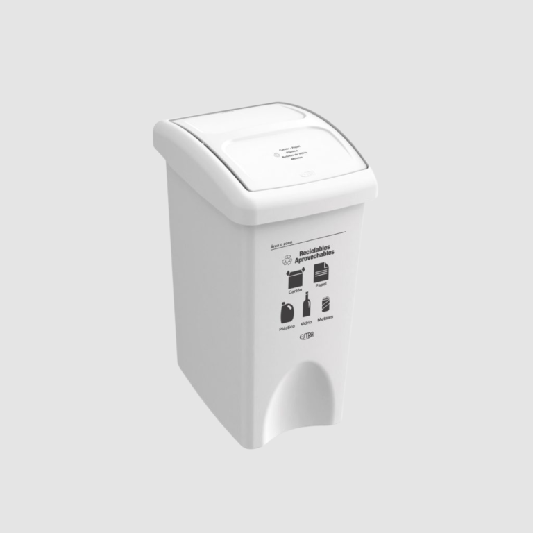 PROMO - PAPELERA VAIVEN PLANA 35 LT BLANCO ESTRA