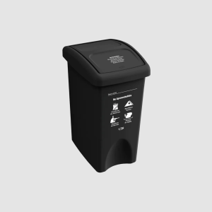 PAPELERA VAIVEN PLANA 35 LT NEGRA ESTRA