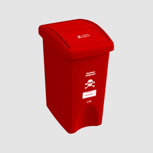 PAPELERA VAIVEN PLANA 35 LT ROJA ESTRA