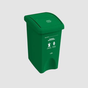 PAPELERA VAIVEN PLANA 35 LT VERDE ESTRA