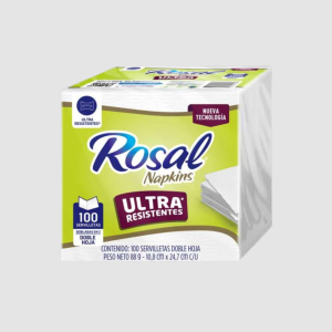 SERVILLETA CUADRADA DH BLANCA PQ X 100 ROSAL