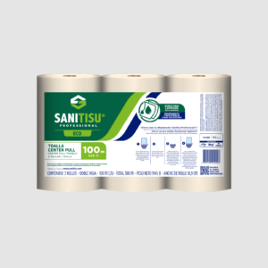 TOALLA DE MANO ROLLO DH 100 MT CENTERPULL NATURAL SANITISU