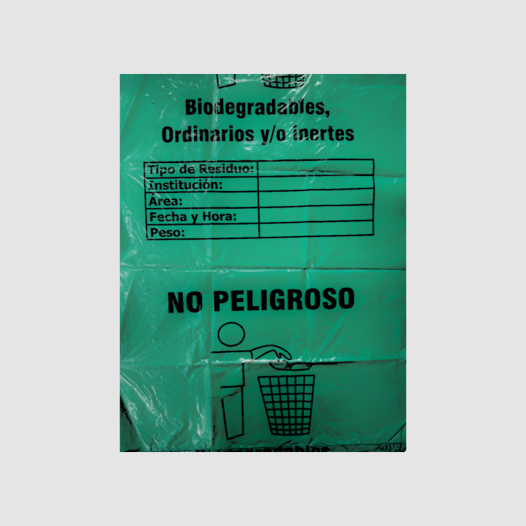 BOLSA DE BASURA ESPECIAL MARCADA 55 X 60 CM VERDE PQ X 6
