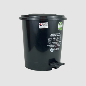 PAPELERA PEDAL REDONDA 25 LT NEGRO REF. 101 COLPLAST
