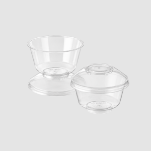 COPA VENECIANA PLÁSTICA CON TAPA 3.5 Y 5 OZ CRISTAL PQ X 20 DARNEL
