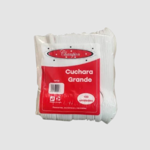 CUCHARA GRANDE PLÁSTICA BLANCA PQ X 100 CHAMPION