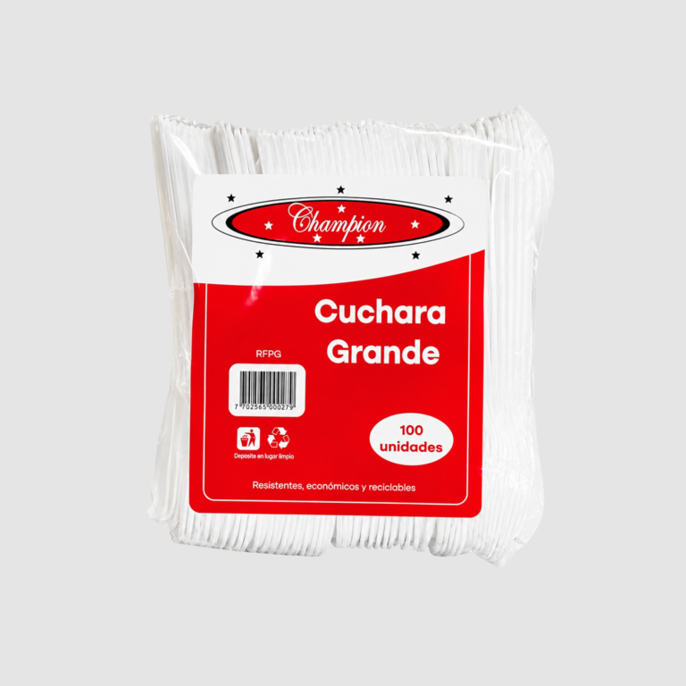 PROMO - CUCHARA GRANDE PLASTICA BLANCA PQ X 100 CHAMPION (3)