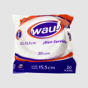 PLATO ESPUMADO 15.5 CM BLANCO PQ X 20 WAU