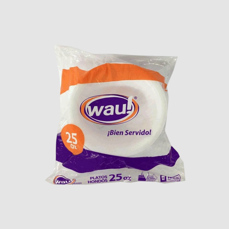 PROMO - PLATO HONDO ESPUMADO 25 CM BLANCO PQ X 20 WAU