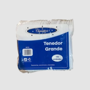 TENEDOR GRANDE PLÁSTICO BLANCO PQ X 100 CHAMPION