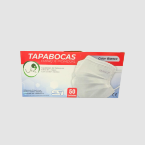 TAPABOCA TRIPLE CAPA BLANCO CON EMPAQUE CJ X 50 UKA