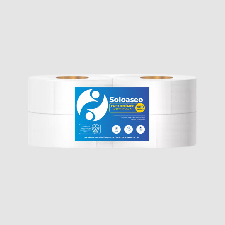 PAPEL HIGIENICO HS 400 MT BLANCO SOLOASEO