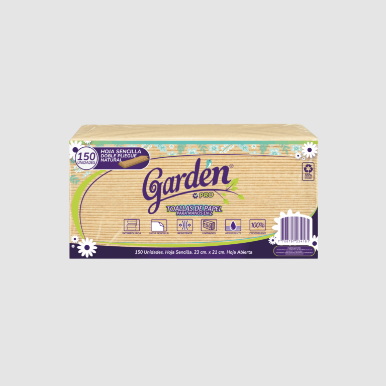 TOALLA DE MANO INTERDOBLADA EN Z NATURAL PQ X 150 GARDEN PRO (3)