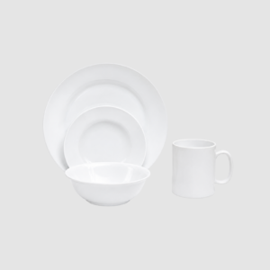 VAJILLA SIN DISEÑO 4 PUESTOS BLANCA